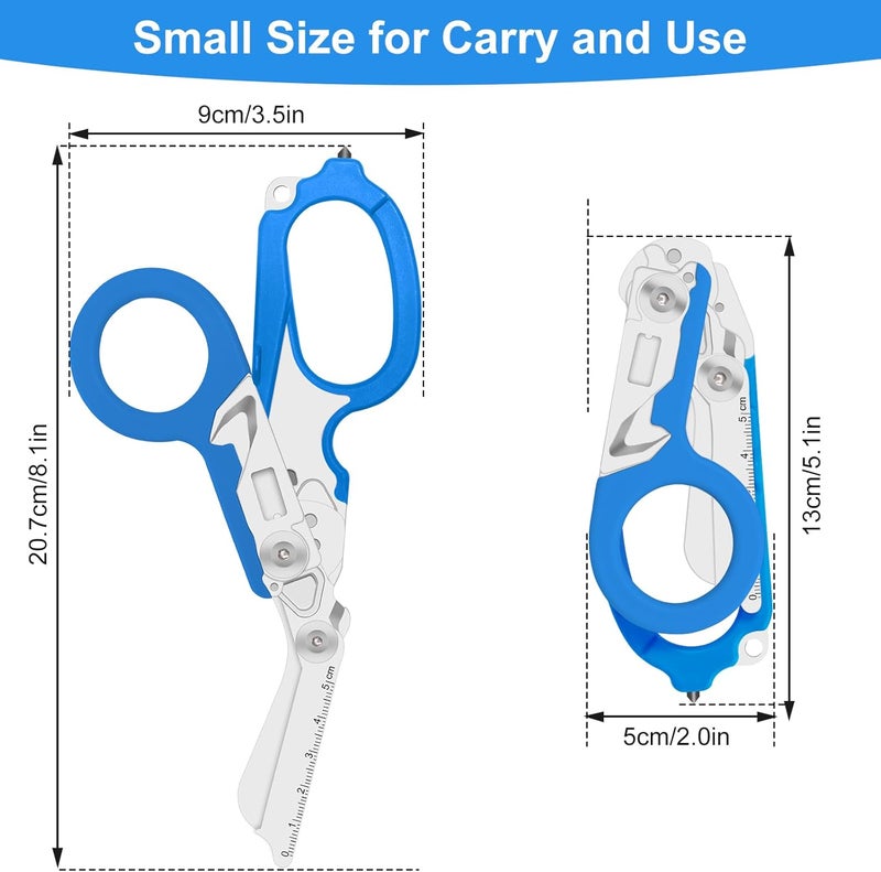 Lemasa 6in1 trauma shears - emergency responders, outdoor emergencies scissor, medical staff, and outdoor camping scissors, ttrauma scissors(blue) - Image 2